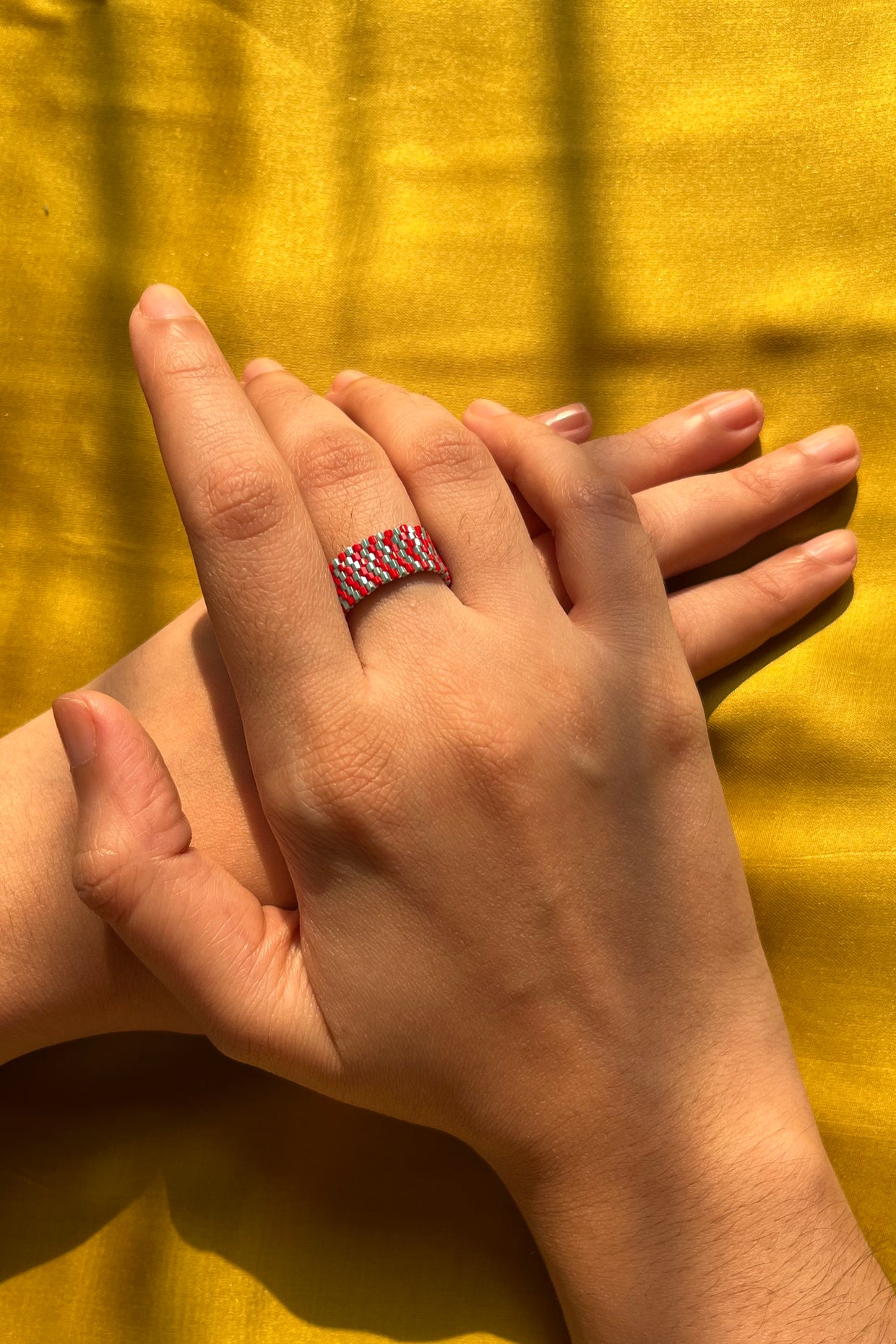 Red-Blue Heart Ring