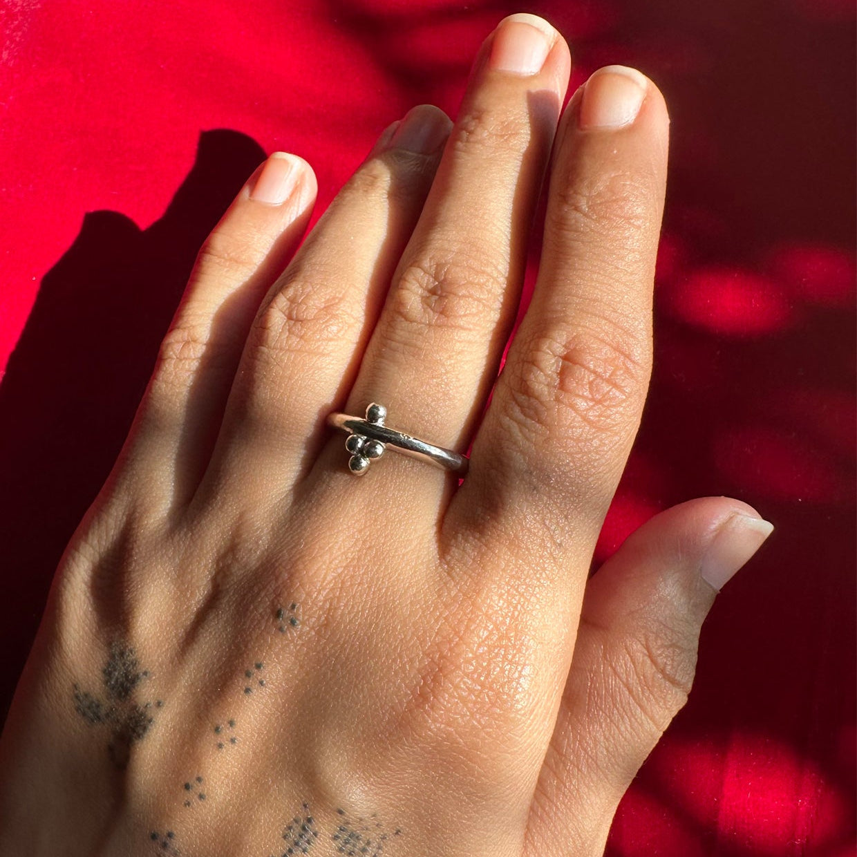 Dhan Silver Dot ring