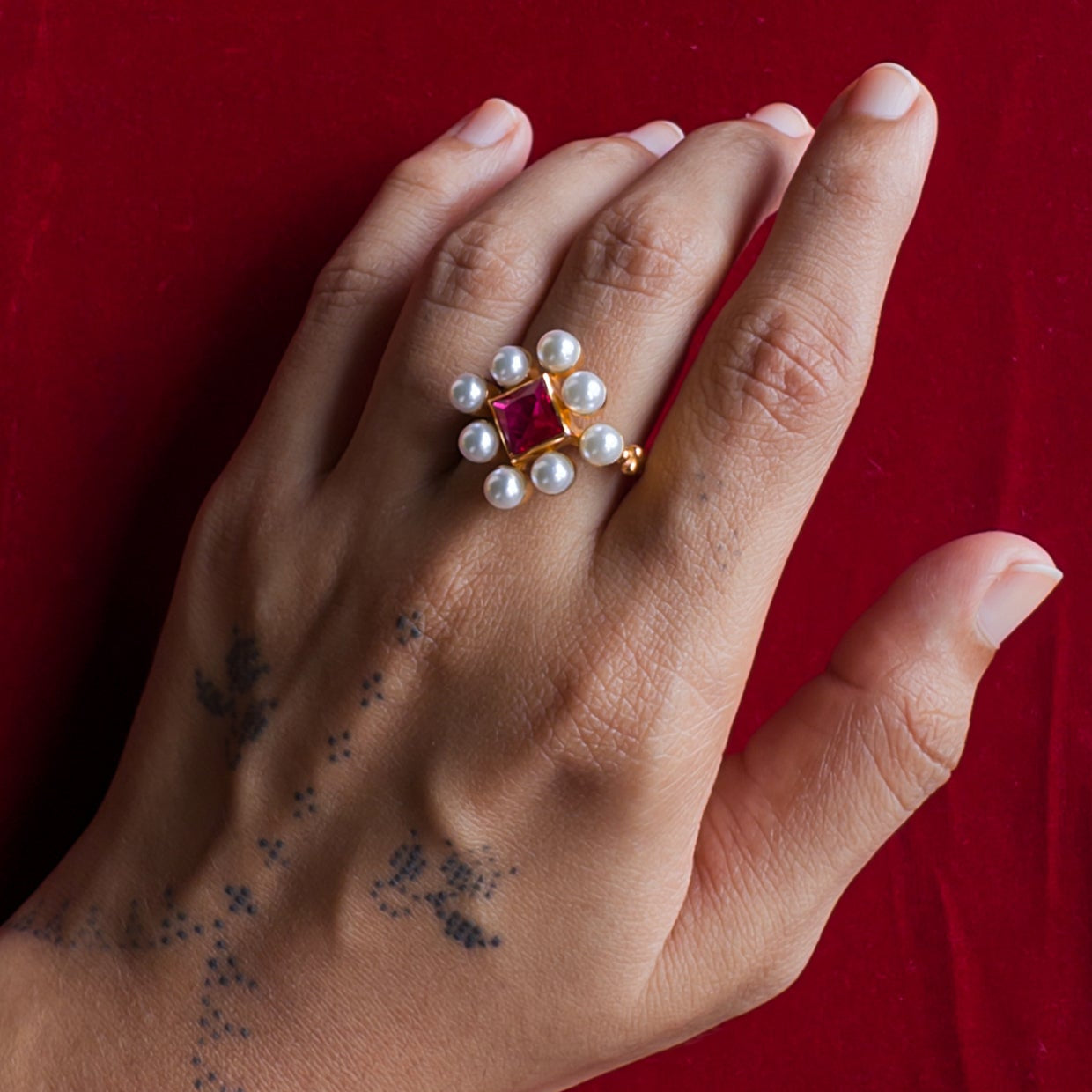 Vasudha Freshwater Pearls Ring
