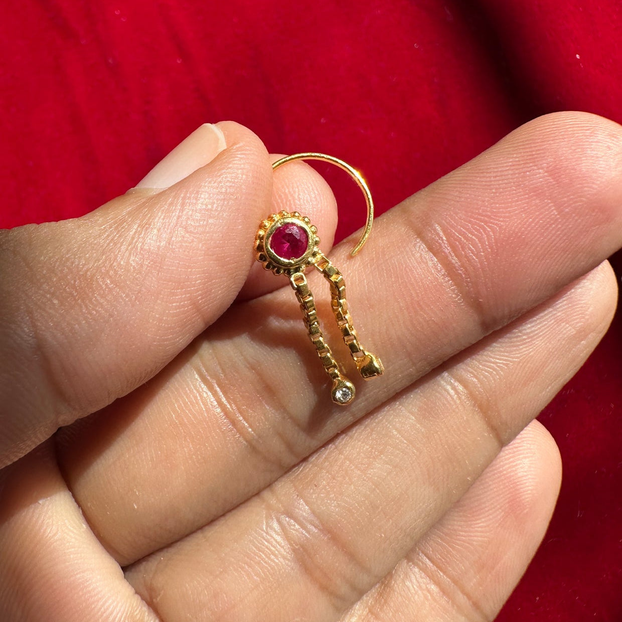 Tarini Dangling Nosepin 18k Gold Plated