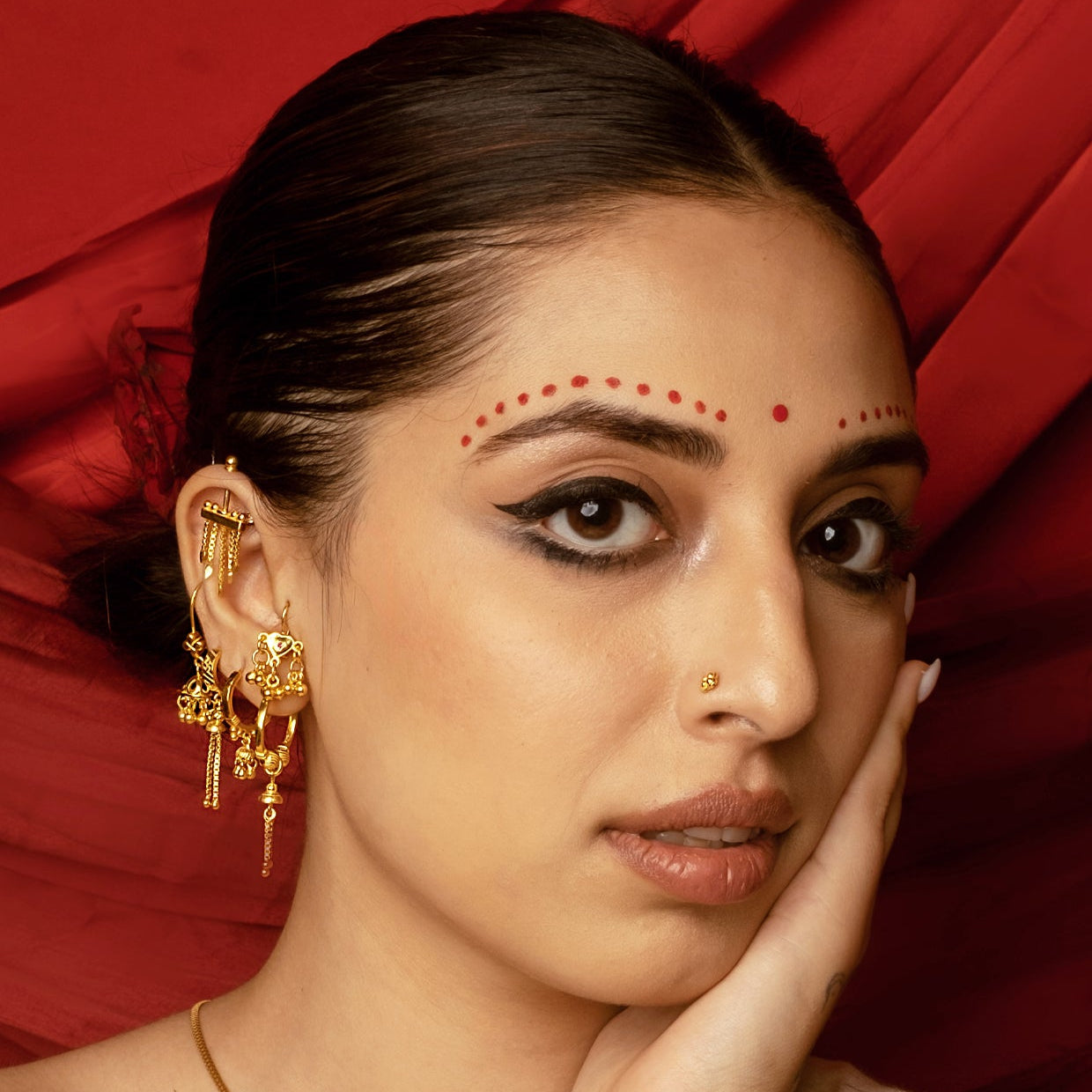 Kinkini Jhumki Earrings 18k Gold Plated