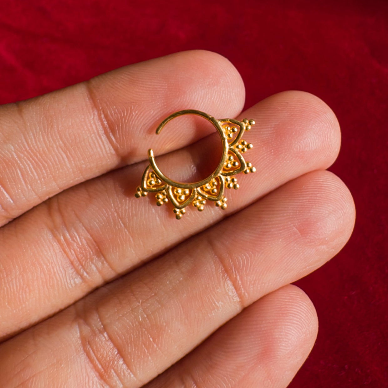 Mankolam Nose Ring | Septum Ring 18k Gold Plated