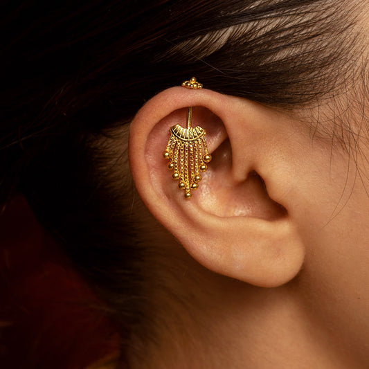 Indu Bugadi Earrings (Pierced) 18k Gold Plated