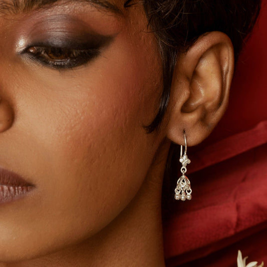Kinkini Jhumki Earrings Silver