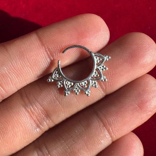 Mankolam Nose Ring | Septum Ring Silver