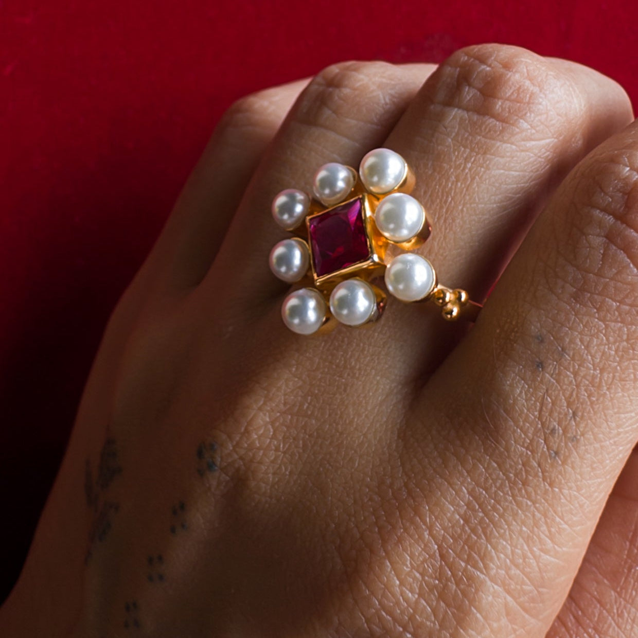Vasudha Freshwater Pearls Ring
