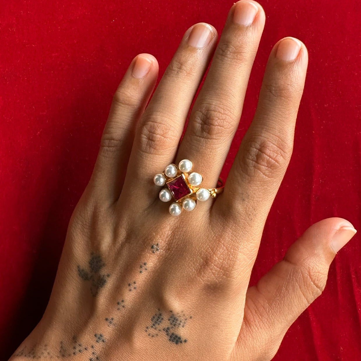 Vasudha Freshwater Pearls Ring