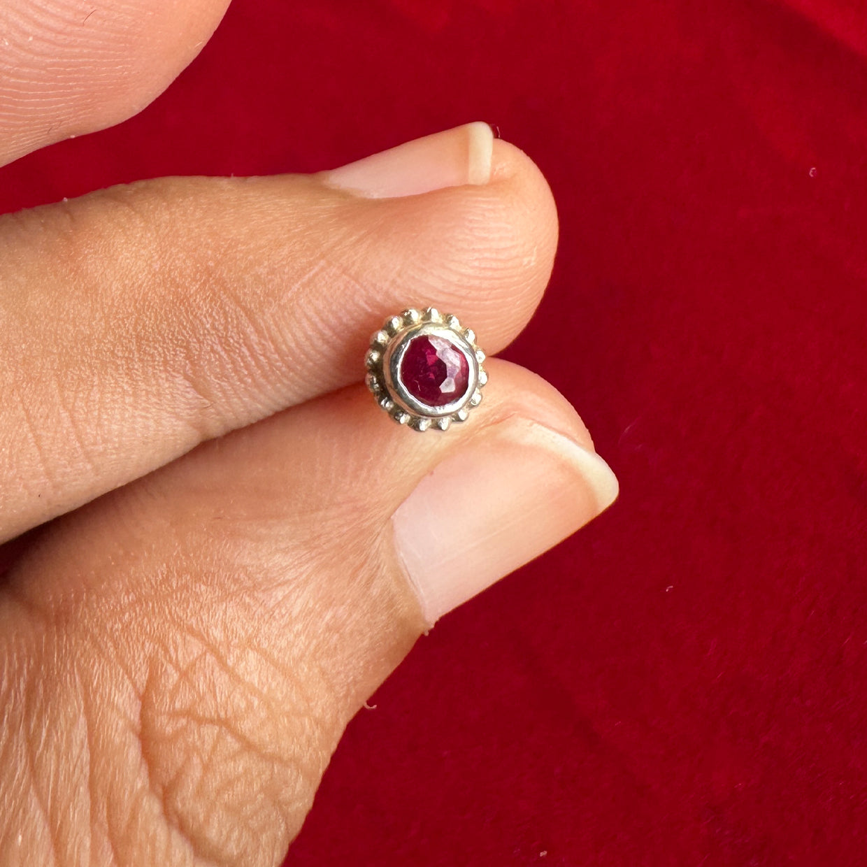 Tarini Red Stone Studs