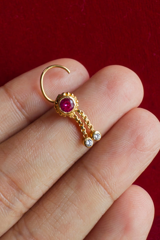 Tarini Dangling Nosepin 18k Gold Plated